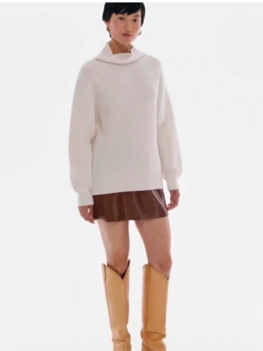 ARITZIA Wilfred Turtleneck Sweater/Tunic Ivory XS